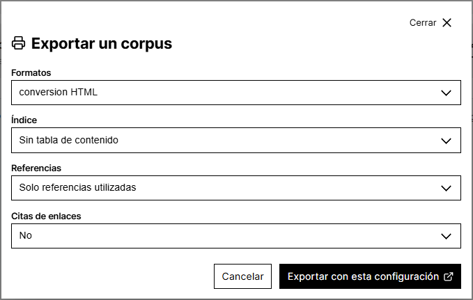 Exportar un corpus