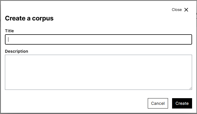 Create a corpus