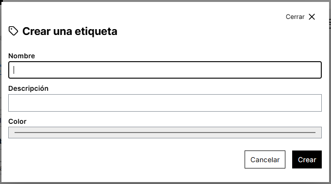 Crear etiqueta