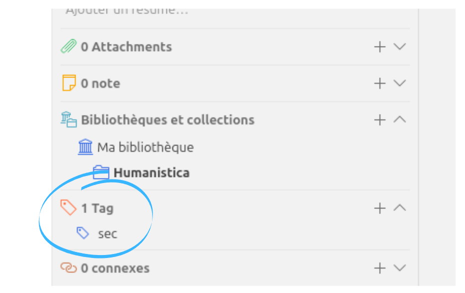 Tags dans Zotero